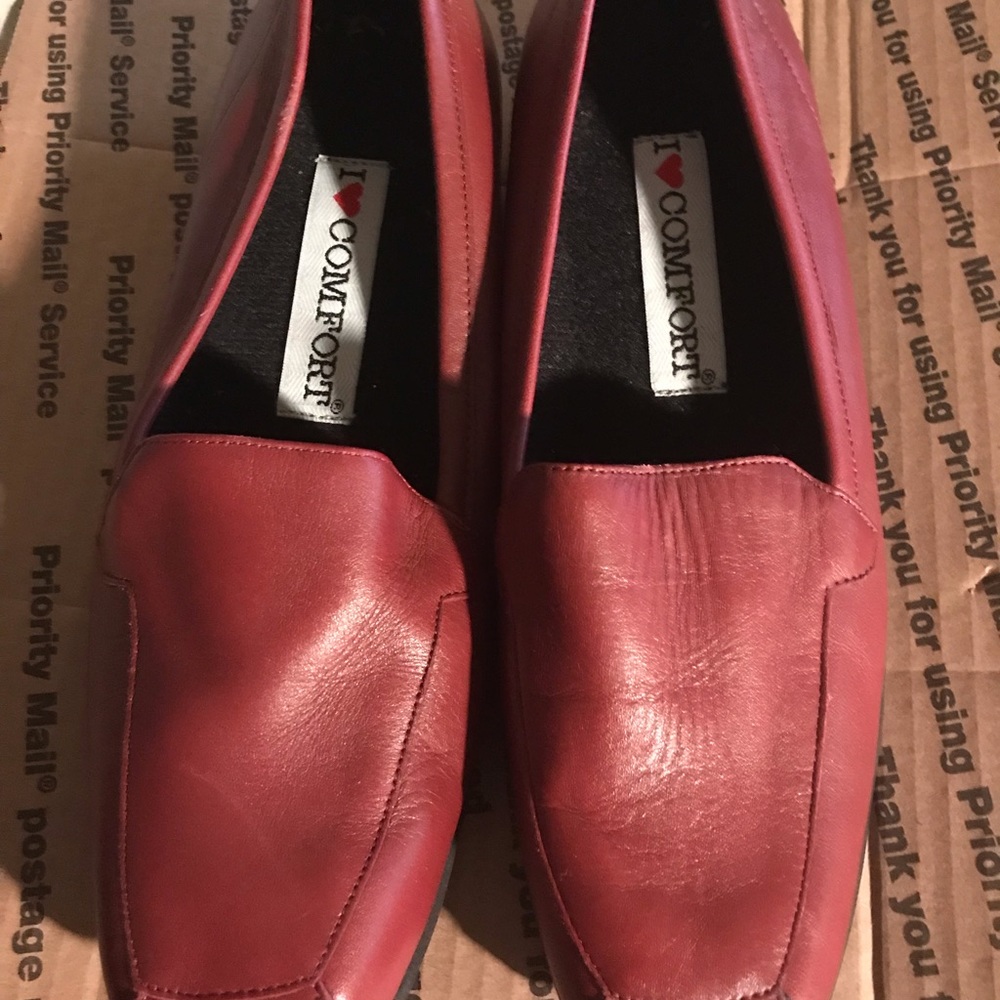 I Love Comfort Red Loafers.  New.